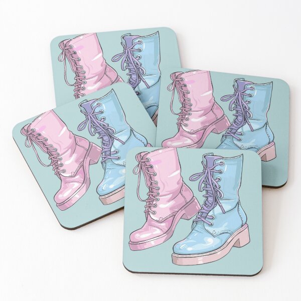 Item preview, Preppy pink and blue boots designed and sold by AnnDart.