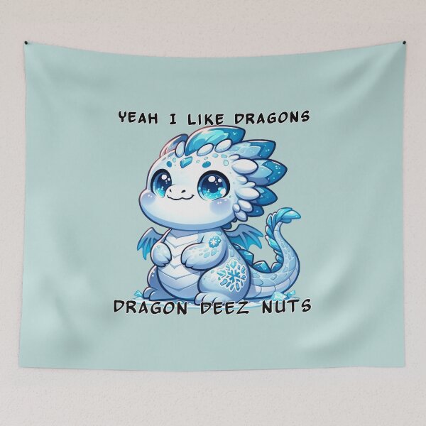 Item preview, Yeah I like dragons, Dragon Deez Nuts - Light Blue Ice Dragon designed and sold by TD-Humor.