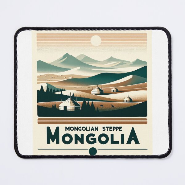 Item preview, Sticker Vintage Travel Poster of the Mongolian Steppe - Minimalist, Retro Design designed and sold by pod24.