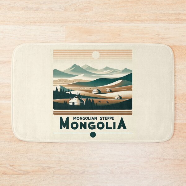 Item preview, Sticker Vintage Travel Poster of the Mongolian Steppe - Minimalist, Retro Design designed and sold by pod24.