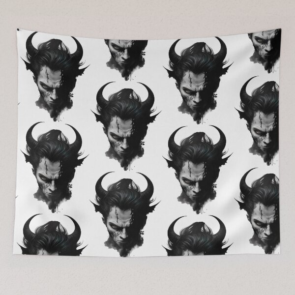 Item preview, Demon demons devil in black and white designed and sold by Frostquest.