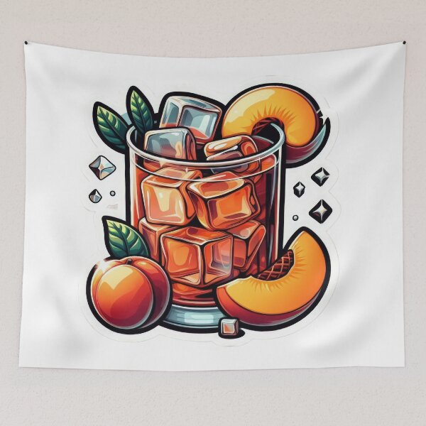 Item preview, iced peach tea with peach designed and sold by Expressions-Sel.