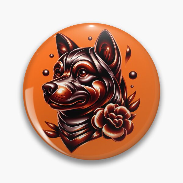 Item preview, Akita Inu head in metal - colored graphics designed and sold by AD-Digital-Art.