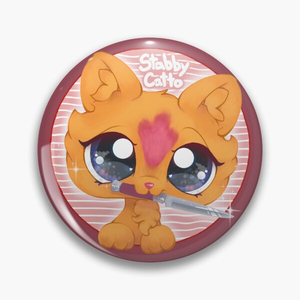 Item preview, lps littlest pet shop cat with a knife designed and sold by StabbyCatto.