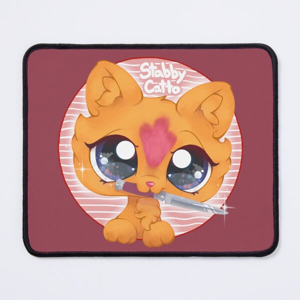 Item preview, lps littlest pet shop cat with a knife designed and sold by StabbyCatto.