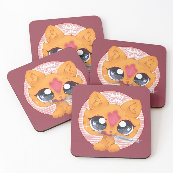 Item preview, lps littlest pet shop cat with a knife designed and sold by StabbyCatto.
