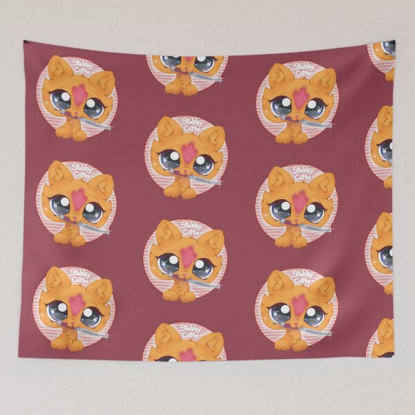 Item preview, lps littlest pet shop cat with a knife designed and sold by StabbyCatto.
