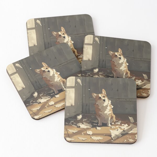 Item preview, Lonely Corgi in the pile of leaves designed and sold by CorgiCuddle.