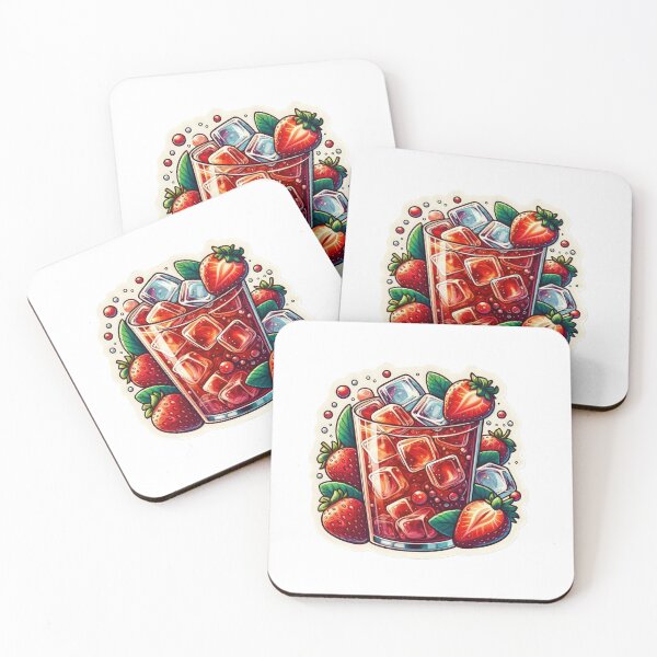Item preview, iced strawberries tea with strawberries designed and sold by Expressions-Sel.