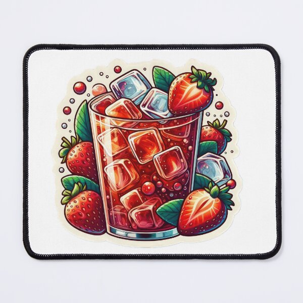 Item preview, iced strawberries tea with strawberries designed and sold by Expressions-Sel.
