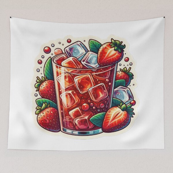 Item preview, iced strawberries tea with strawberries designed and sold by Expressions-Sel.