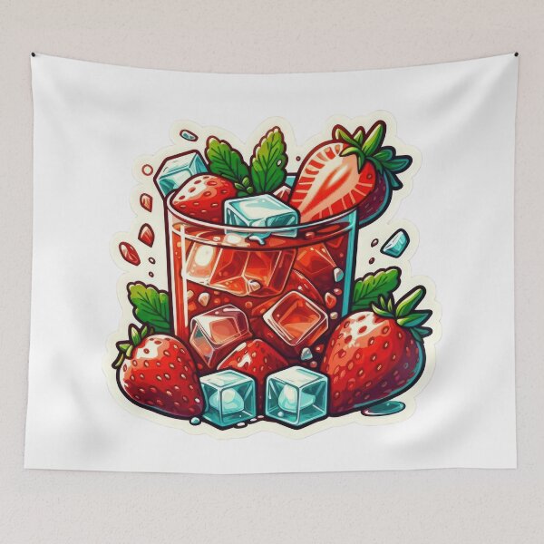 Item preview, iced strawberries tea with strawberries designed and sold by Expressions-Sel.