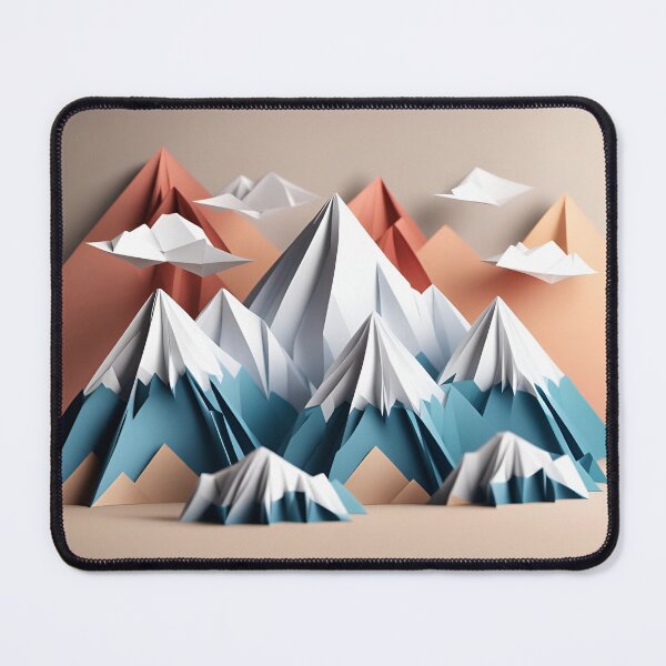 Item preview, Origami Art - Majestic Peaks: Snow-Capped Mountains in Tranquil Splendour designed and sold by ArtfulFolds.