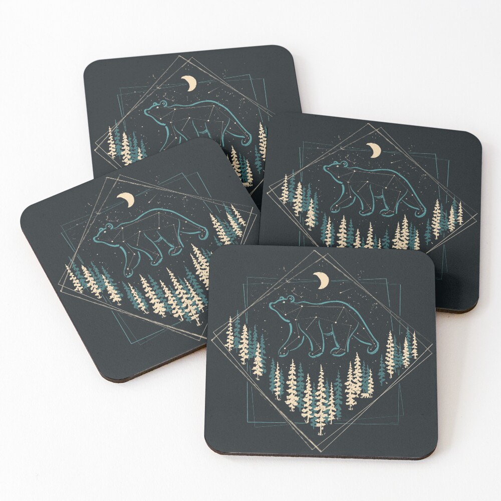 The Heaven's Wild Bear Coasters (Set of 4)