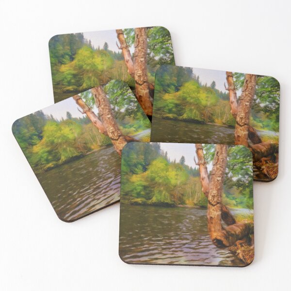 Item preview, large tree growing over river bank designed and sold by Taya Johnston.
