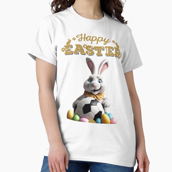 Item preview, Easter Bunny Games Soccer and the Text: Happy Easter  designed and sold by ShopUniverese.