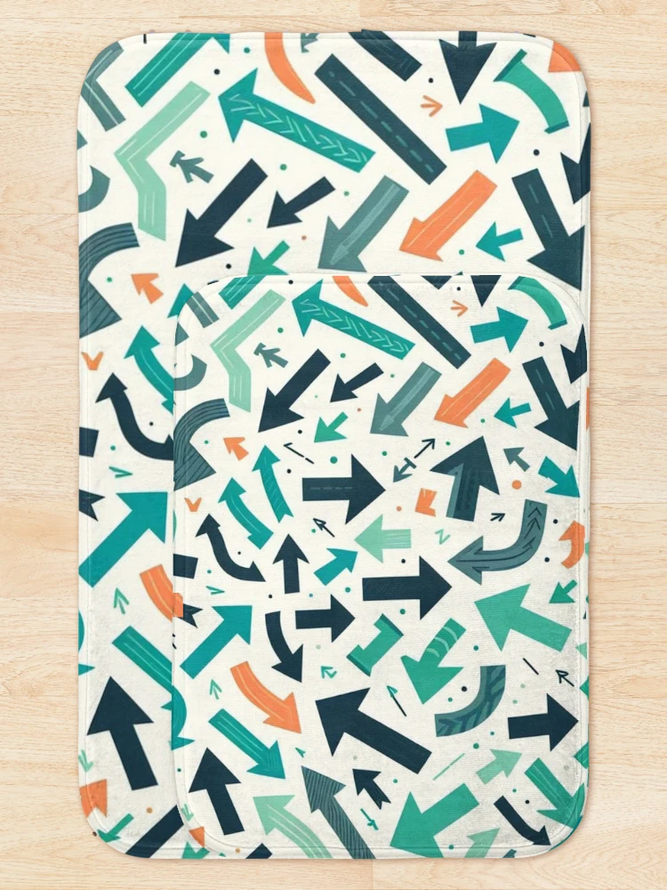 Thumbnail 5 of 6, Bath Mat, Micro Movements: Tiny Arrow Pattern designed and sold by Rui Fernandes.