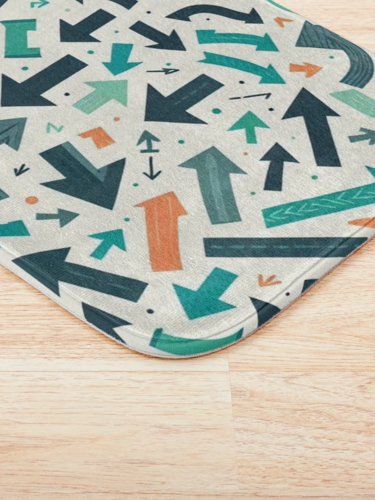 Thumbnail 3 of 6, Bath Mat, Micro Movements: Tiny Arrow Pattern designed and sold by Rui Fernandes.