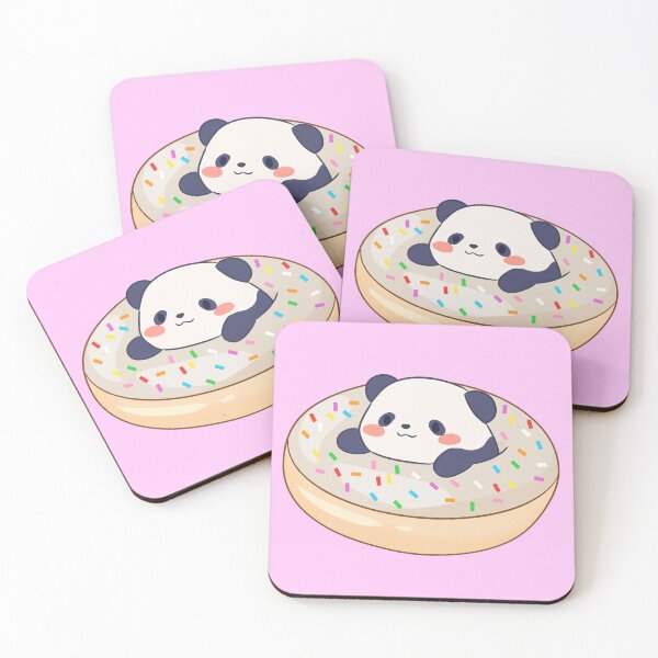 Item preview, Kawaii panda bear in a doughnut designed and sold by YaraCuteArt.