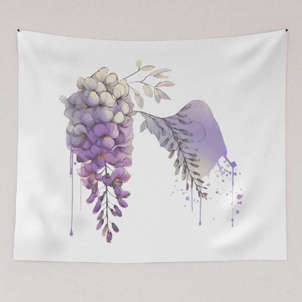 Item preview, Wisteria Whimsical doodle draw paint designed and sold by EmeraldeaArt.