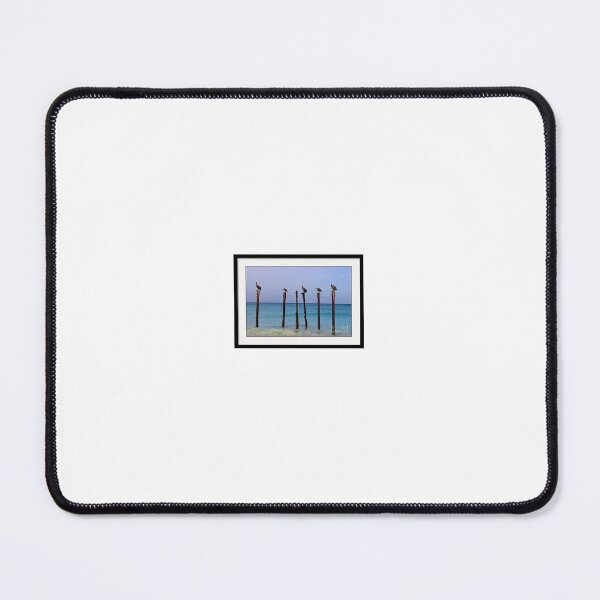 Item preview, Pelicans Resting Coastal Weathered Poles Sandy Beach  Aruba designed and sold by BradKnorrArt.