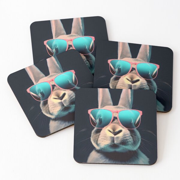 Item preview, Trendy Rabbit with sunglasses designed and sold by EmeraldeaArt.