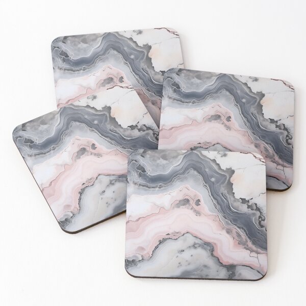 Item preview, Abstract Art Pink Grey Agate Design Nature Print  designed and sold by fluffstuffgifts.