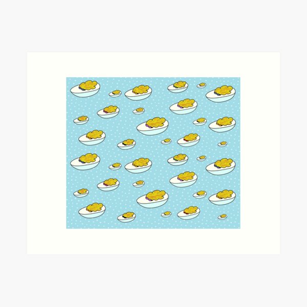 Deviled Eggs Blue Art Print