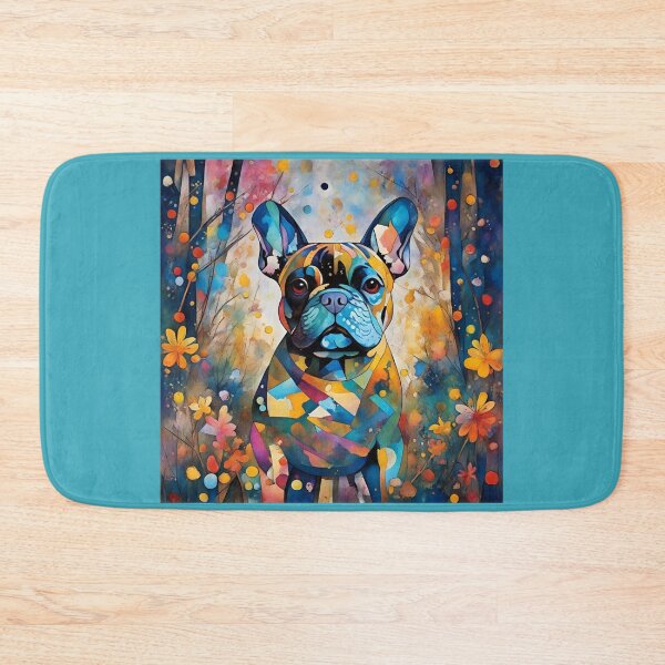 Item preview, A dog of the Bulldog breed among exotic flowers. designed and sold by Natalia-Vlad.
