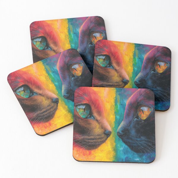 Item preview, Colorburst Cat Contemplation designed and sold by Catloaf Art.