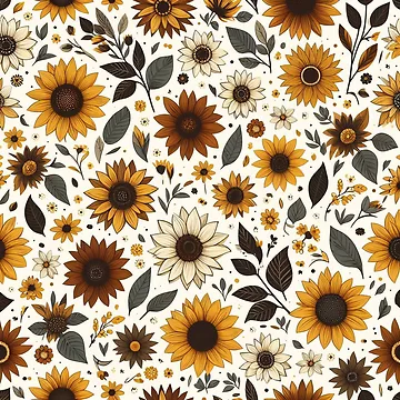Artwork thumbnail, Tiny Sunflowers: Miniature Spring Pattern by Rui Fernandes