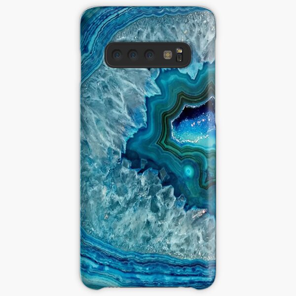 Teal Aqua Turquoise Blue Rock Agate Mineral Crystals Pattern Samsung Galaxy Snap Case