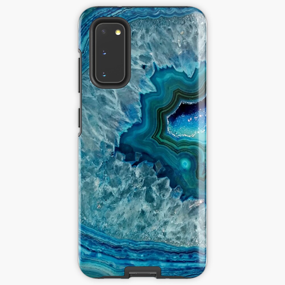 Teal Aqua Turquoise Blue Rock Agate Mineral Crystals Pattern Case & Skin for Samsung Galaxy
