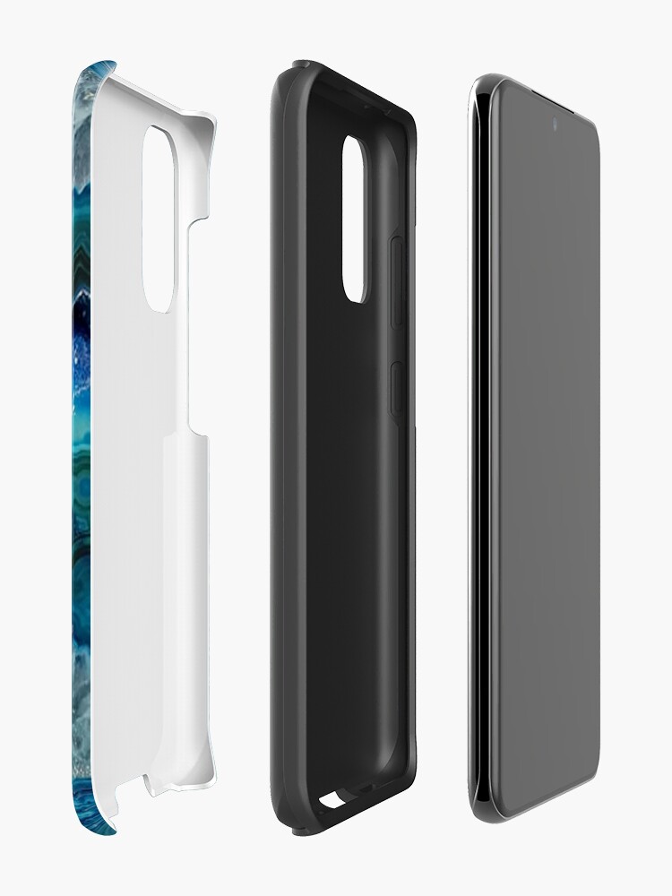 Alternate view of Teal Aqua Turquoise Blue Rock Agate Mineral Crystals Pattern Case & Skin for Samsung Galaxy