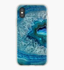 Hübsches aquamarines Aqua-Türkis-Geode-Kristall-Muster iPhone-Hülle & Cover