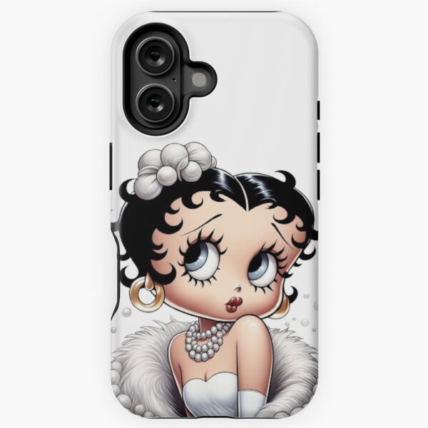 Item preview, Elegancia clásica: Betty Boop en piel blanca y perlas designed and sold by LyssasMindArt.