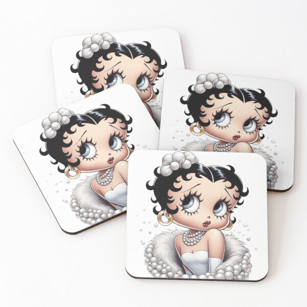 Item preview, Classic Elegance: Betty Boop in White Fur and Pearls designed and sold by LyssasMindArt.