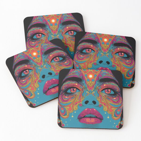 Item preview, A psychedelic art - colorful painted woman's face  designed and sold by aivisionsart.