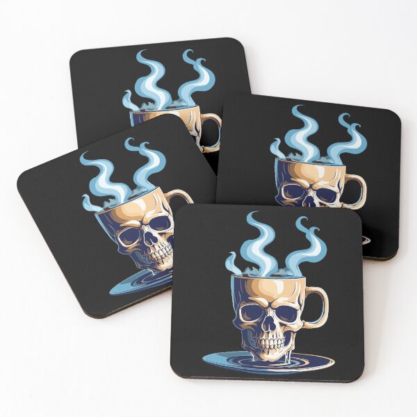 Item preview, Steaming Skull Coffee Plate designed and sold by FocusChillax.