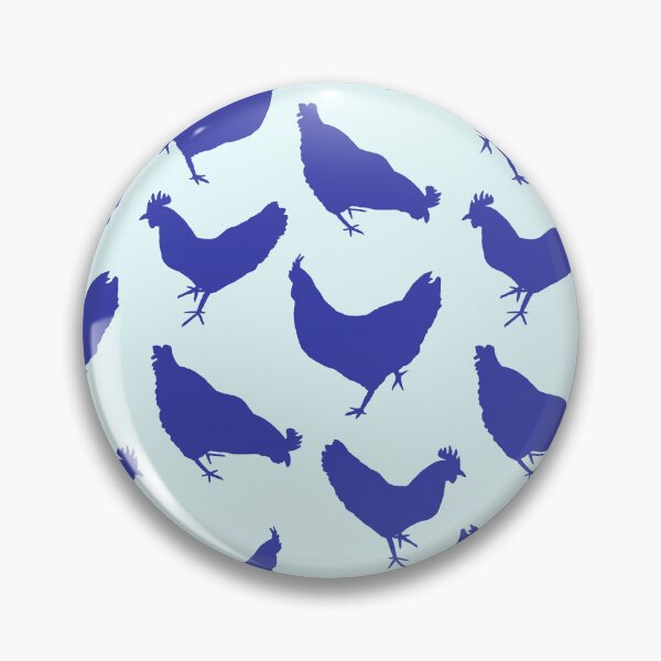 Item preview, Chickens - blue 2-tone block print designed and sold by SCdesignqld.