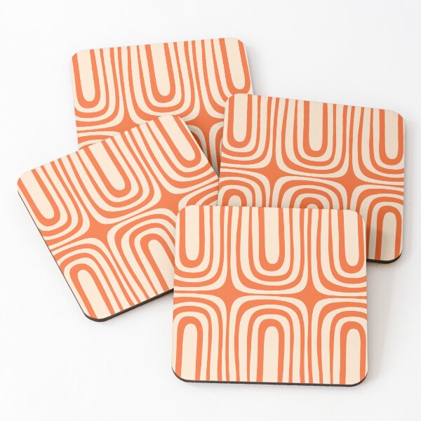 Item preview, Midcentury Modern Confaab Abstract Pattern Orange Cream designed and sold by kierkegaard.