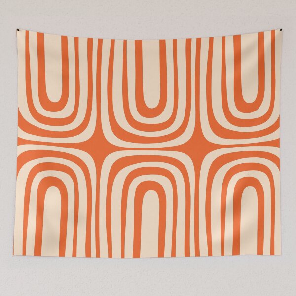 Item preview, Midcentury Modern Confaab Abstract Pattern Orange Cream designed and sold by kierkegaard.