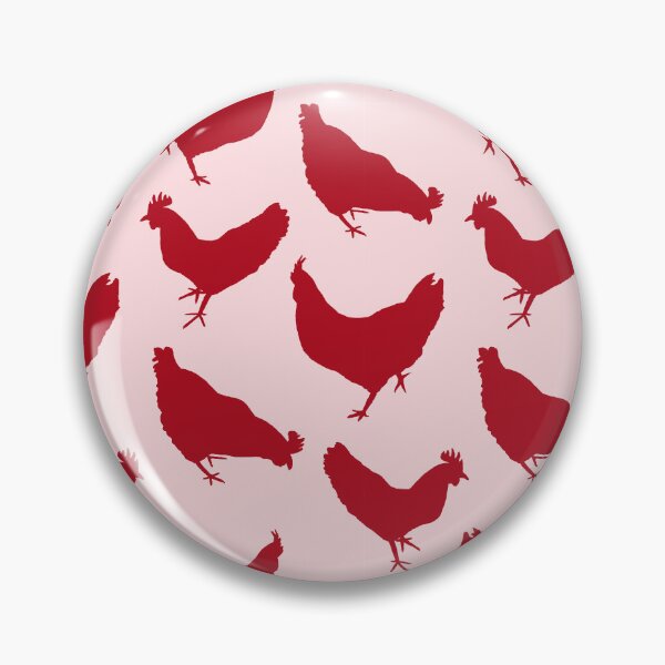 Item preview, Chickens - RED pink 2-tone block print designed and sold by SCdesignqld.