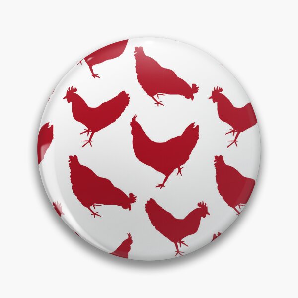 Item preview, Chickens - RED on white 2-tone block print designed and sold by SCdesignqld.