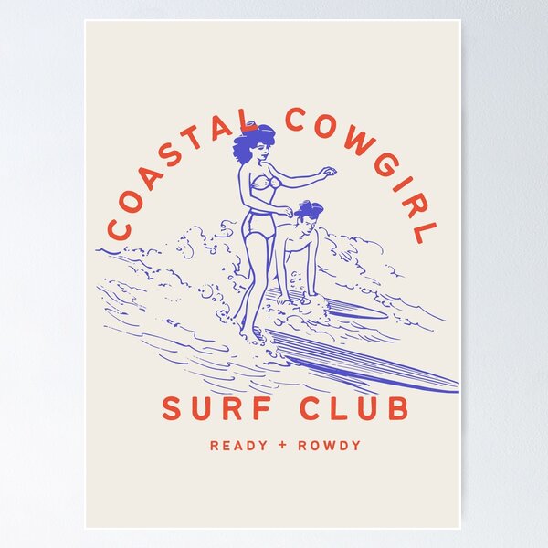 Item preview, Coastal Cowgirl Surf Club | western, cute, classic, vintage cool designed and sold by ReadyandRowdy.