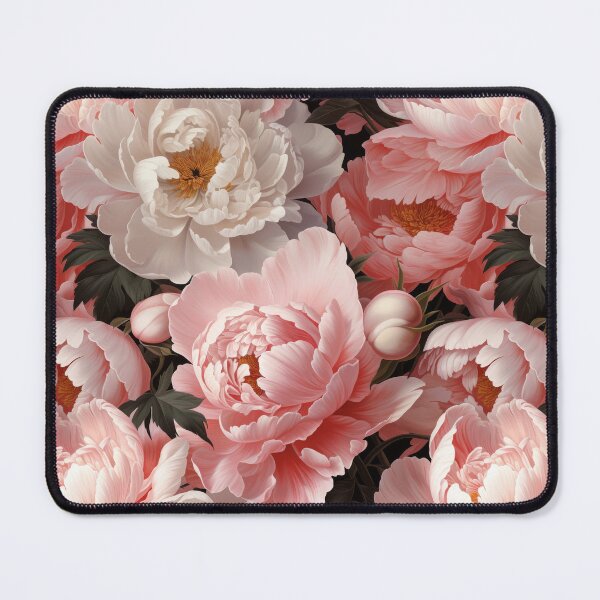 Item preview, Vintage Old School Hyper Realistic Illustration of Pink and White Spring Peonies Seamless Pattern designed and sold by SourHeadPattern.