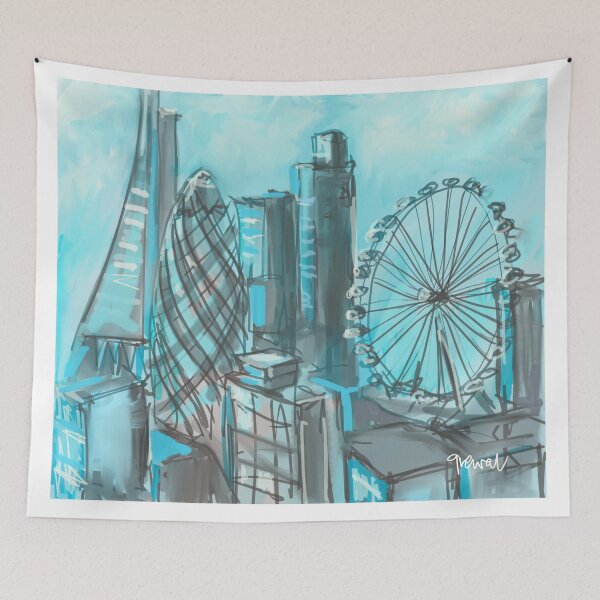 Item preview, London Blue 1 designed and sold by Sukhpal Grewal Ethnic Art.