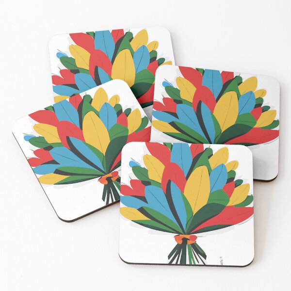 Item preview, The bouquet of colorful feather flowers designed and sold by xdiseno.