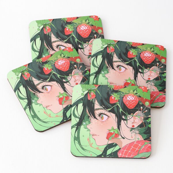 Item preview, Strawberry Cascade Anime Girl designed and sold by bubblegoth.