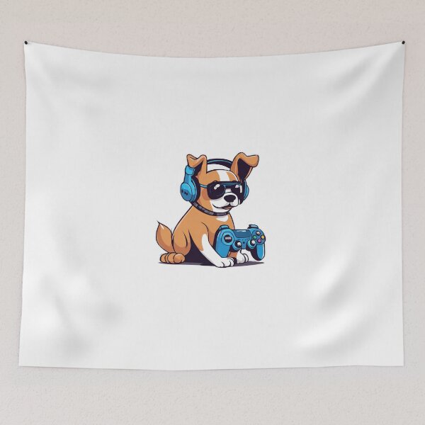 Item preview, Gamer Dog Playing Video Games designed and sold by Majestic Paws.